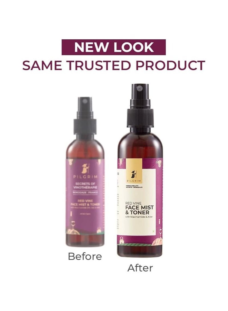 Pilgrim Alcohol Free Red Vine Face Toner, Face Mist Spray For Anti Ageing, Glowing Skin, Dry, Oily Skin, Men & Women,100ml - Image 2